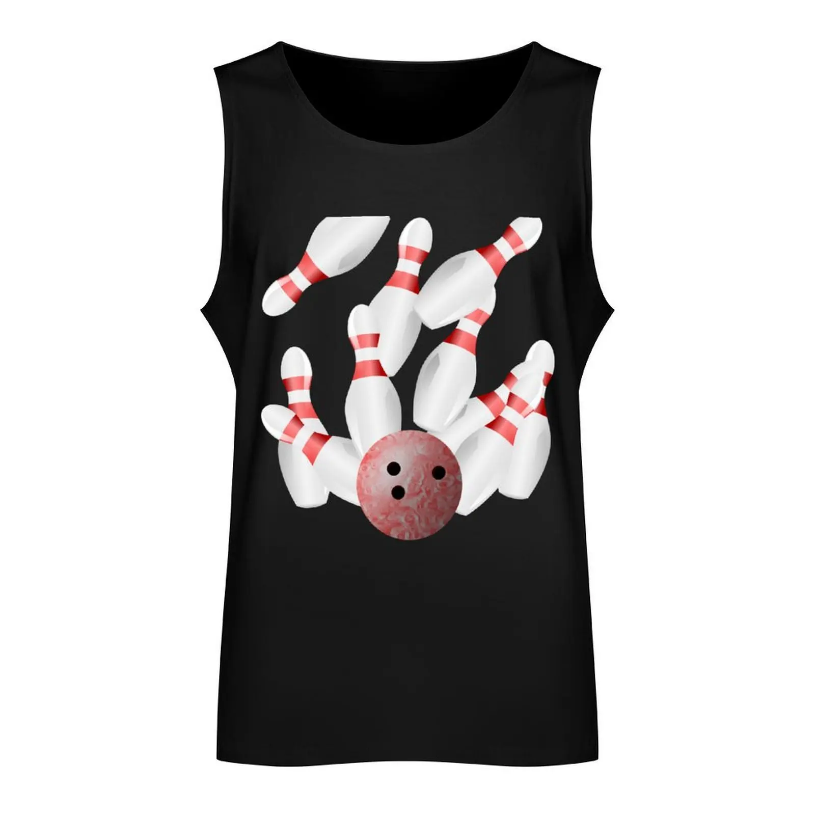 Ten-pin bowling strike Tank Top gym training accessories gym clothes men Bodybuilding shirt