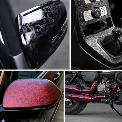 탄소 섬유 비닐 필름 접착제 고광택 블랙 골드 실버 레드 탄소 섬유 비닐 랩 필름 자동차 스티커 오토바이 데칼