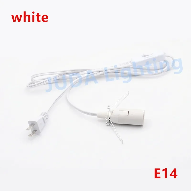 E27 E14 socket lamp holder with cable wire cord set US 2 pins plug Electrical Wires on/off switch cable with bracket lamp base