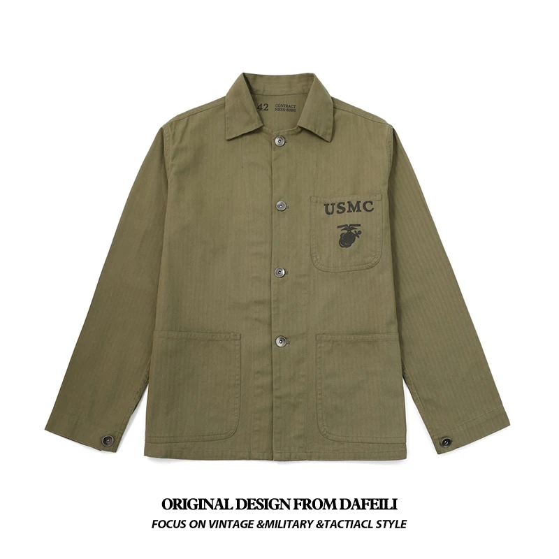 Vintage p41 hbt usmc ww2 utility field shirt blouse military retro