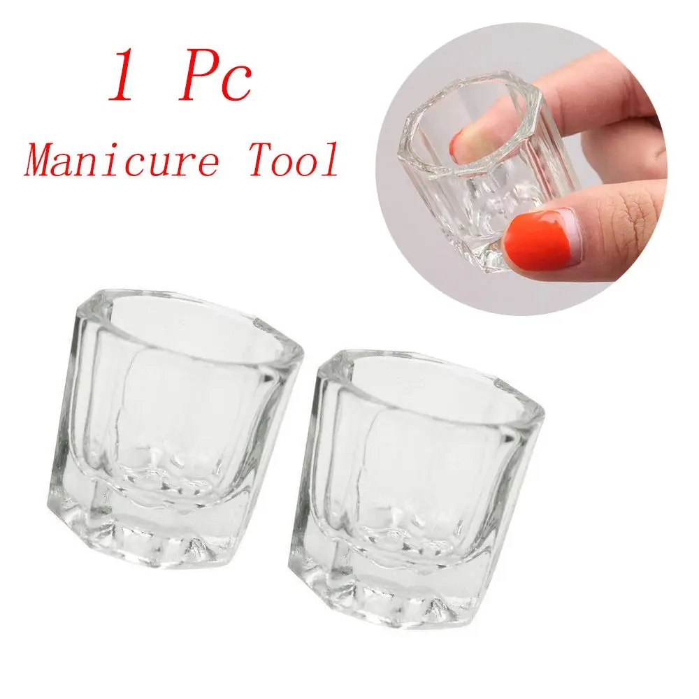 Manicure Gereedschap Acryl Poeder Kom Heldere Vloeibare Beker Acryl Dappen Schotel Nail Art Tools Crystal Glass Cup