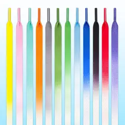 1 Pair Of Colored Canvas Silk Shoelaces Candy Gradient Shoe lace Solid Color Party Shoe laces Children's And Adult Shoestrings