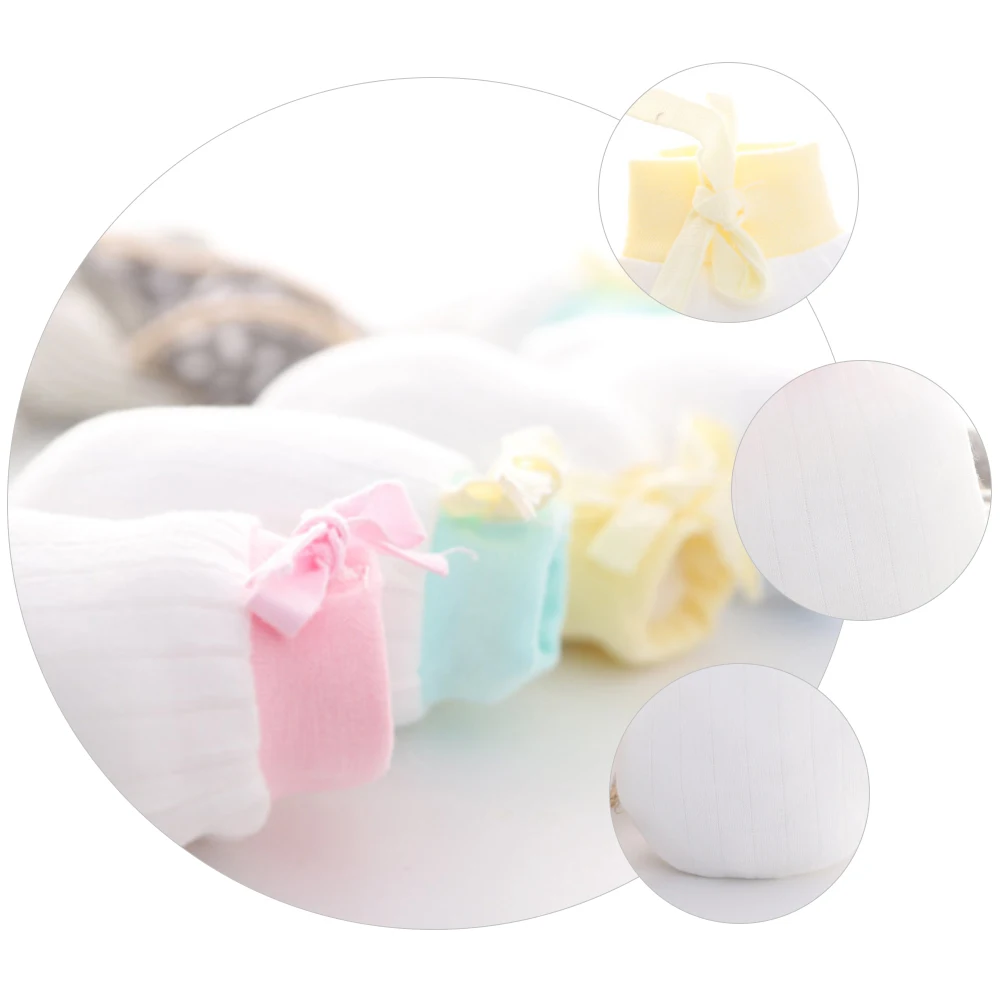 

4 Pairs Anti Scratch Gloves Mittens Newborn Infants Soft Cotton Cloth Protective H wear Prevent Scratching Warm Gentle Elastic