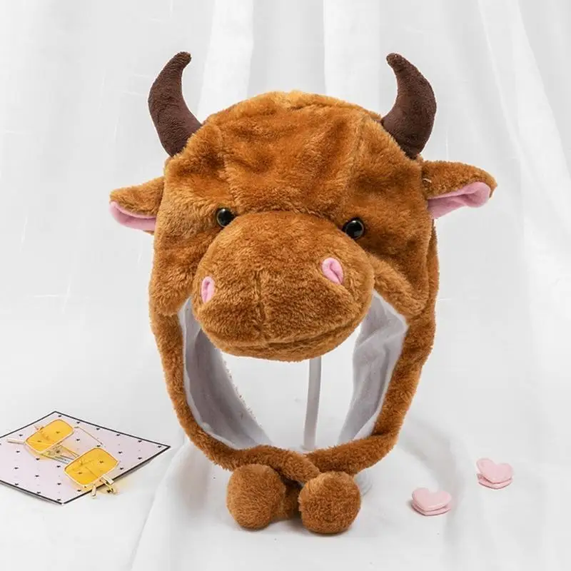 652F هالوين البقرة قبعة الكرتون أفخم القبعات فستان لطيف سوبر لينة يندبروف الوالدين والطفل الأداء الدعائم #2