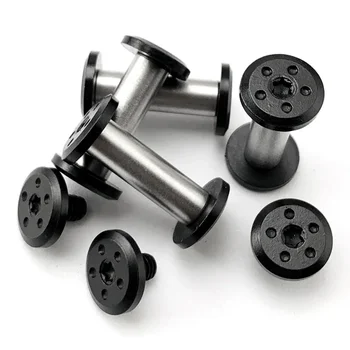 4 مجموعات 416 الفولاذ المقاوم للصدأ المغزل المسمار M3.5 الربط المسمار DIY بها بنفسك مقبض السكين صنع المواد الأثاث معالجة برشام