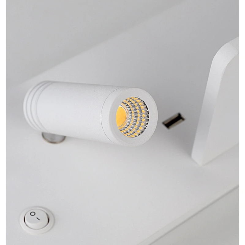 Wireless charging LED wall light with simple USB dual switch decorative light, hotel engineering bedroom bedside lamp