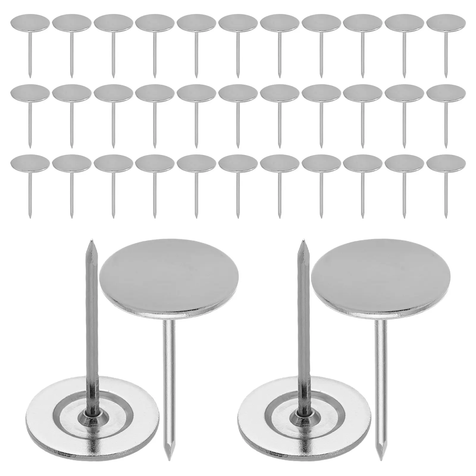100Pcs Flat Head Thumbtacks Extended Thick Upholstery Nails Decorative Push Pin Set for Wall Hanging Home Decoration