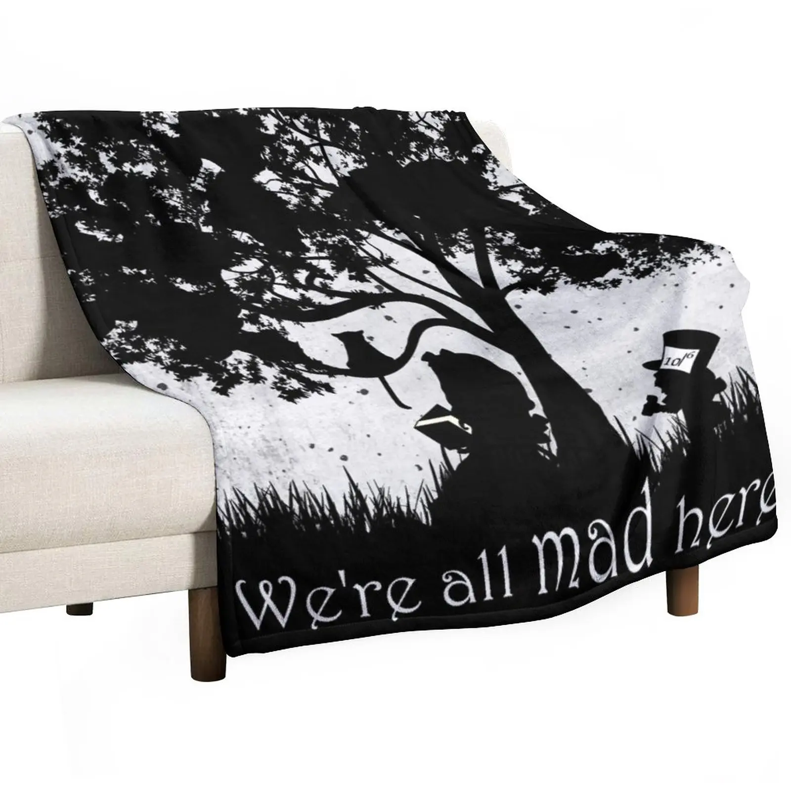 

We're All Mad Here Throw Blanket Fluffy Blankets Large Soft Blanket Sofa Quilt