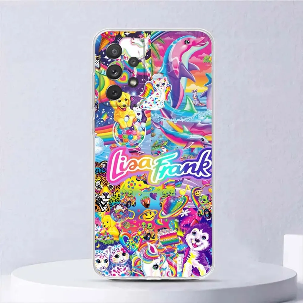 L-Lisa Frank Art Phone Case For Samsung Galaxy,A31,A33,A52,A13,A02,A53,A50,A73,A72,A40,A20,A23,A54,A14,A34 Transparent Cover