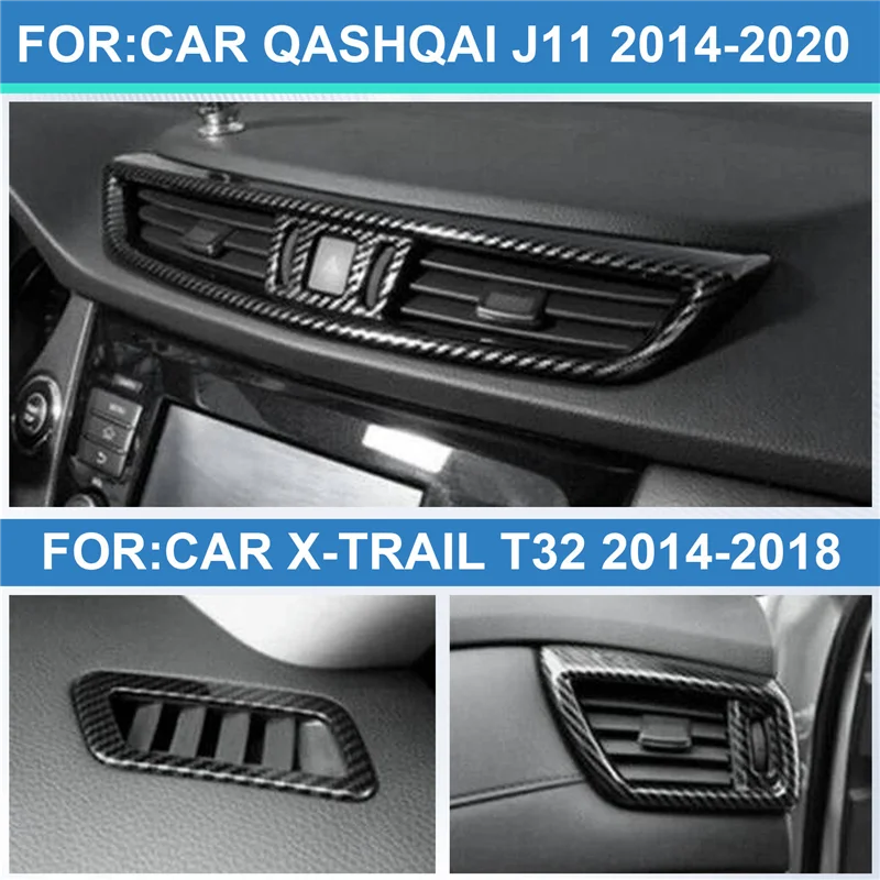 A65P-5 Pcs Car Front Console Air Condition Vent Outlet Cover For Nissan X-Trail T32 Rogue Qashqai J11 2014-2020