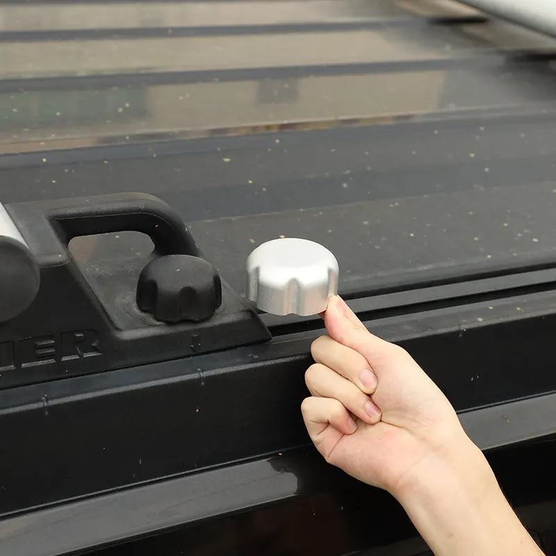 For Hummer H2 2003-2009 Aluminum alloy Silver Car Roof Rack Knobs Screw Trim Cover sticker Car Accessories