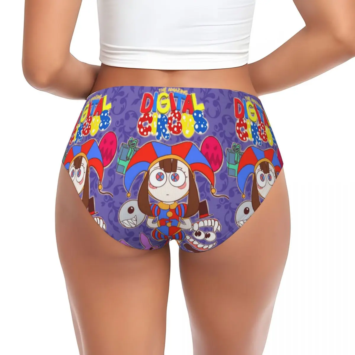 Custom Womens The Amazing Digital Circus Cartoon Brief Panties Female Soft Underwear Underpants