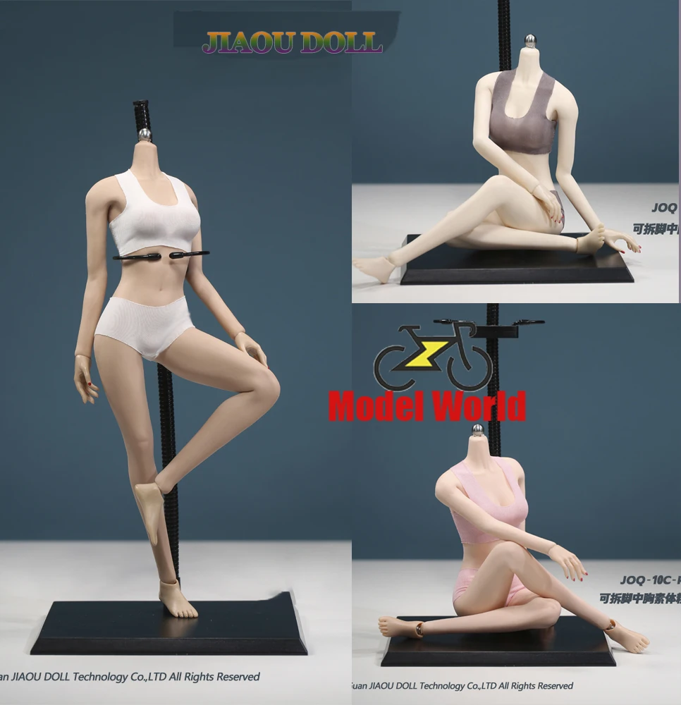 JIAOUDOLL JOQ-10C-BS01 1/6 Scale female Super flexible silicone suntan pale black pink skin mid chest action body model