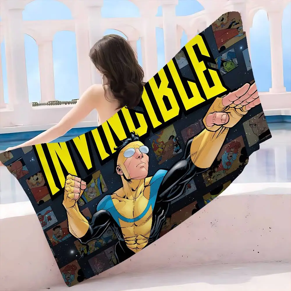 Anime I-Invincibles Hero Microfiber Printed Beach Towel Mountain Climbing Yoga Beach Swimming Running Absorbent Soft Towel