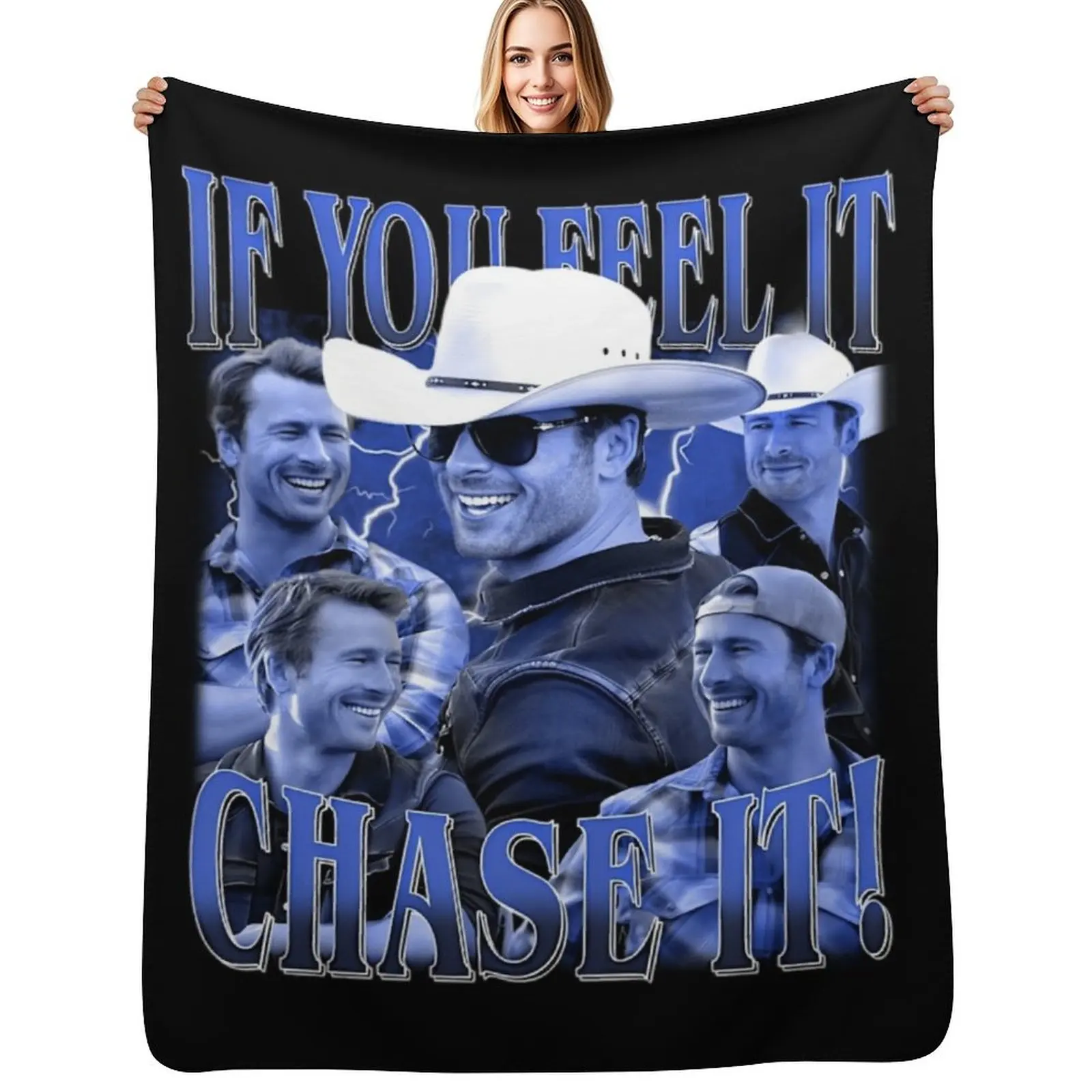 

Glen Powell If You Feel It Chase It Throw Blanket Beautifuls Winter beds Personalized Gift sofa bed Blankets