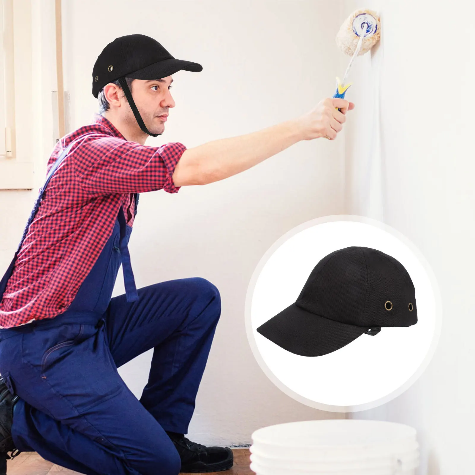 SOIMISS Work Bump Cap Hard Hat Baseball Style Adjustable Safety for Men ABS Lightweight