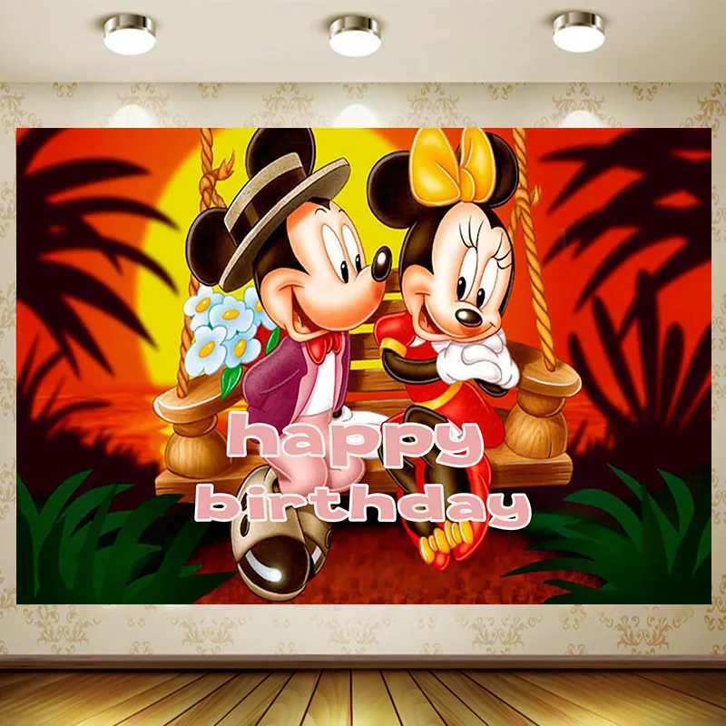 

Mickey Mouse Birthday Party Supplies Decoration Customize game Backdrop Baby Shower Banner Kid Faovr Room