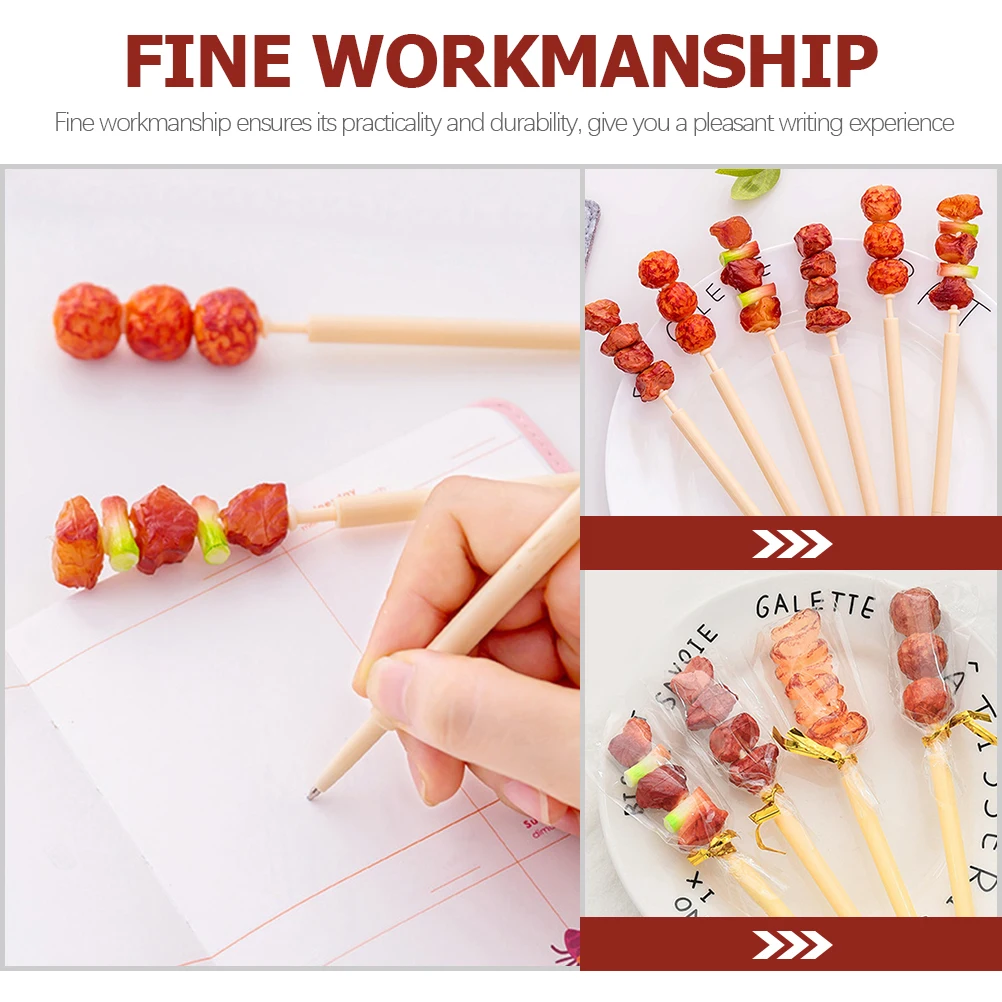 6 pz 0.5 Mm Penmooth Scrittura Carino Spiedo di Carne Design Penne Decorative Estetica Scuola di Cancelleria Forniture Per Ufficio Regalo