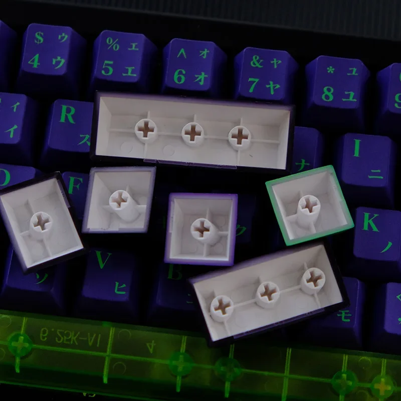 Imagem -05 - Anime Japonês Eva No.2 Keycap Keycap Dye-sub Cereja Perfil 129 Teclas Pbt Keycap para mx Switch Layout Teclado Mecânico