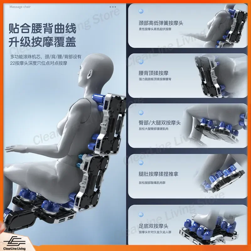 Intelligent Full Body Automatic Multi Function Space Capsule Kneading Massage Sofa Chair for Household Use