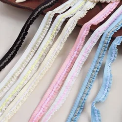 Elastic Sewing Ribbon, Ruffle Lace Trimming, DIY Underwear Lingerie Accessories, Wide Colors, Crafts, 3Yards/Lot, 1.2cm