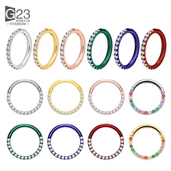 G23 Titanium Piercing Nose Rings 16G/18G Hinged Segment Ear Cartilage Tragus Earrings Helix Hoops Septum Clicker Body Piercing