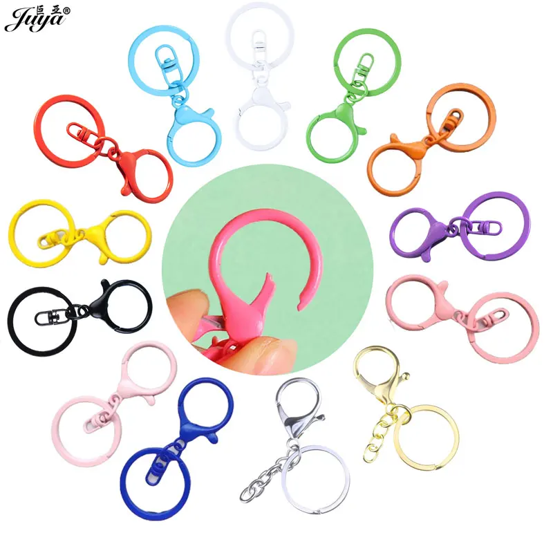 

5pcs/lot Metal Colorful Keyrings Hooks Bag Buckle Lobster Clasps Key Rings For DIY Jewelry Making Keychains Accessories