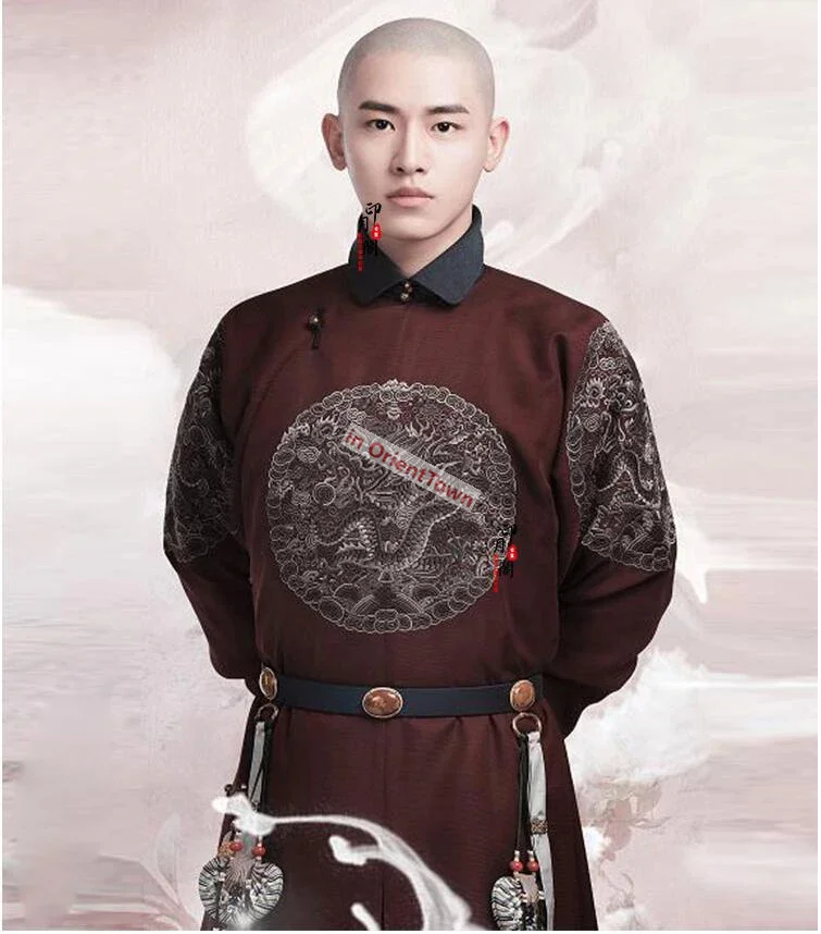 فيلم تلفزيوني التنين رداء سلالة تشينغ ثوب المحكمة رجل الإمبراطور عرض مسرحي المسرح زي مانشو الأمير الملابس رداء إمبراطوري #4