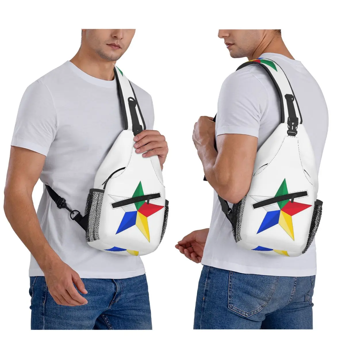 

Druze Star Chest Bag Men Sling Crossbody Backpack Chest Bag Traveling Hiking Daypack Shoulder Bag