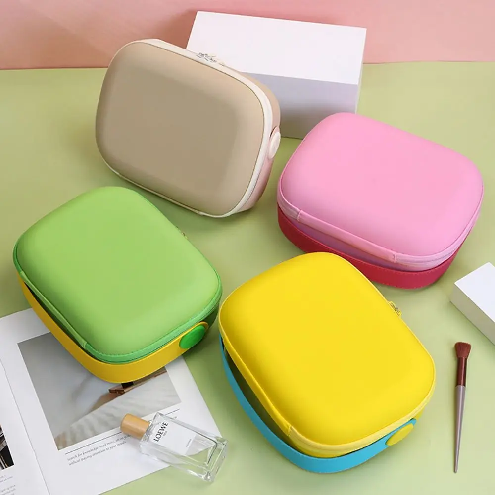 

Makeup Case Waterproof PU Cosmetic Bag Handle Candy Color Wash Storage Bag Zipper Large-Capacity Make Up Pouch Bag Bathroom
