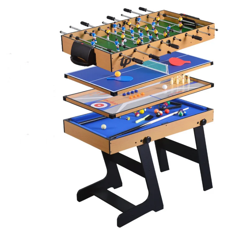 

Wholesale Mini Folding Multifunction Tennis Billiards Entertainment Soccer 4 in 1 Game Tables