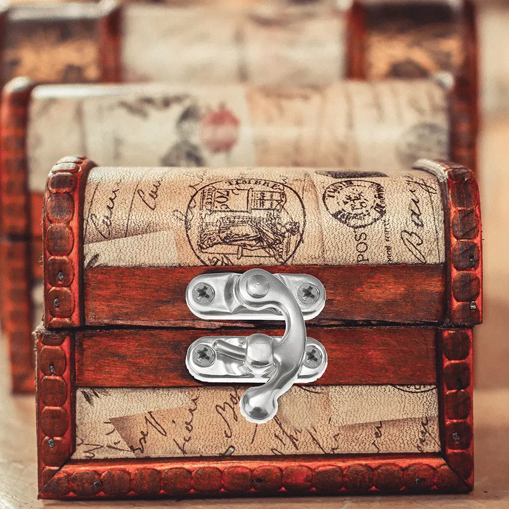 20 قطعة أقفال صندوق خشبي عتيق المزالج الأجهزة Crafts بها بنفسك الحرف والمجوهرات الصدر الأدوات الفضة خمر مزلاج خزانة #5