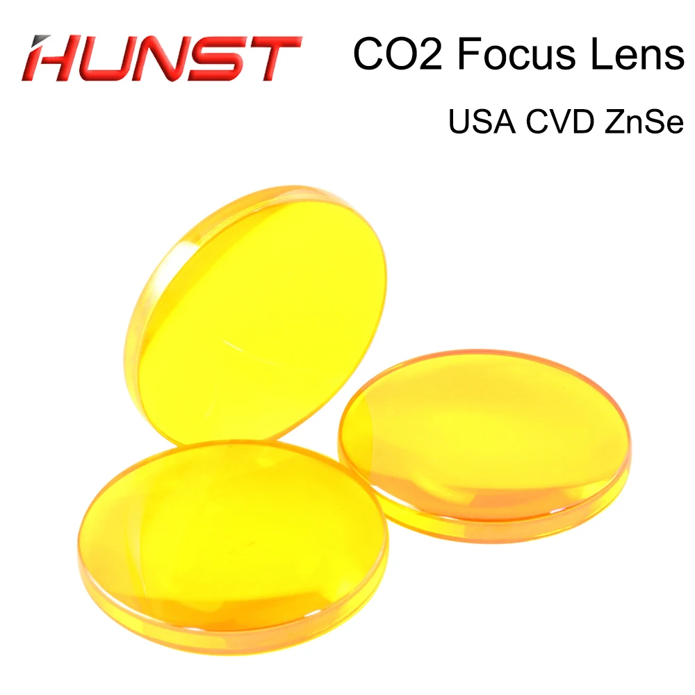 HUNST USA CVD ZnSe Focus Lens Dia 12mm 18mm 19.05mm 20mm FL 38.1 50.8 63.5 76.2 101.6mm For Co2 Laser Engraving Cutting Machine