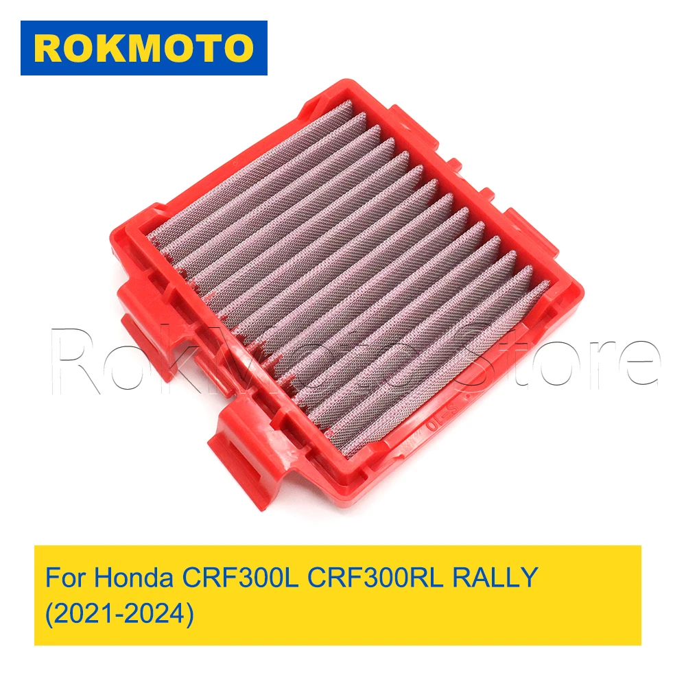 Motorcycle Accessories High Flow Air Filter Intake Cleaner Element For Honda CRF300L CRF300RL RALLY 2021-2024 CRF300 L RL