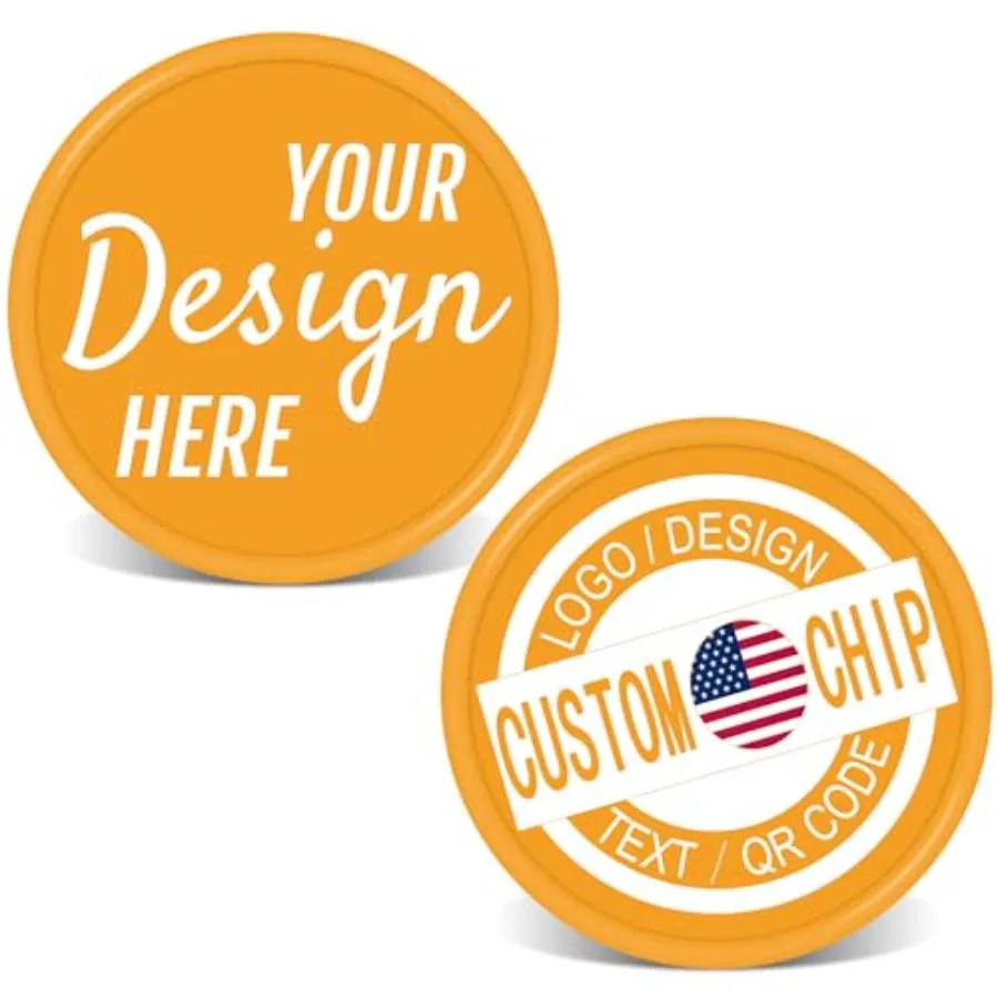 

500 персонализированных пластиковых покерных фишек с индивидуальным изображением логотипа или текстом, идеально подходят для маркеров мяча для гольфа, монет, визитных карточек