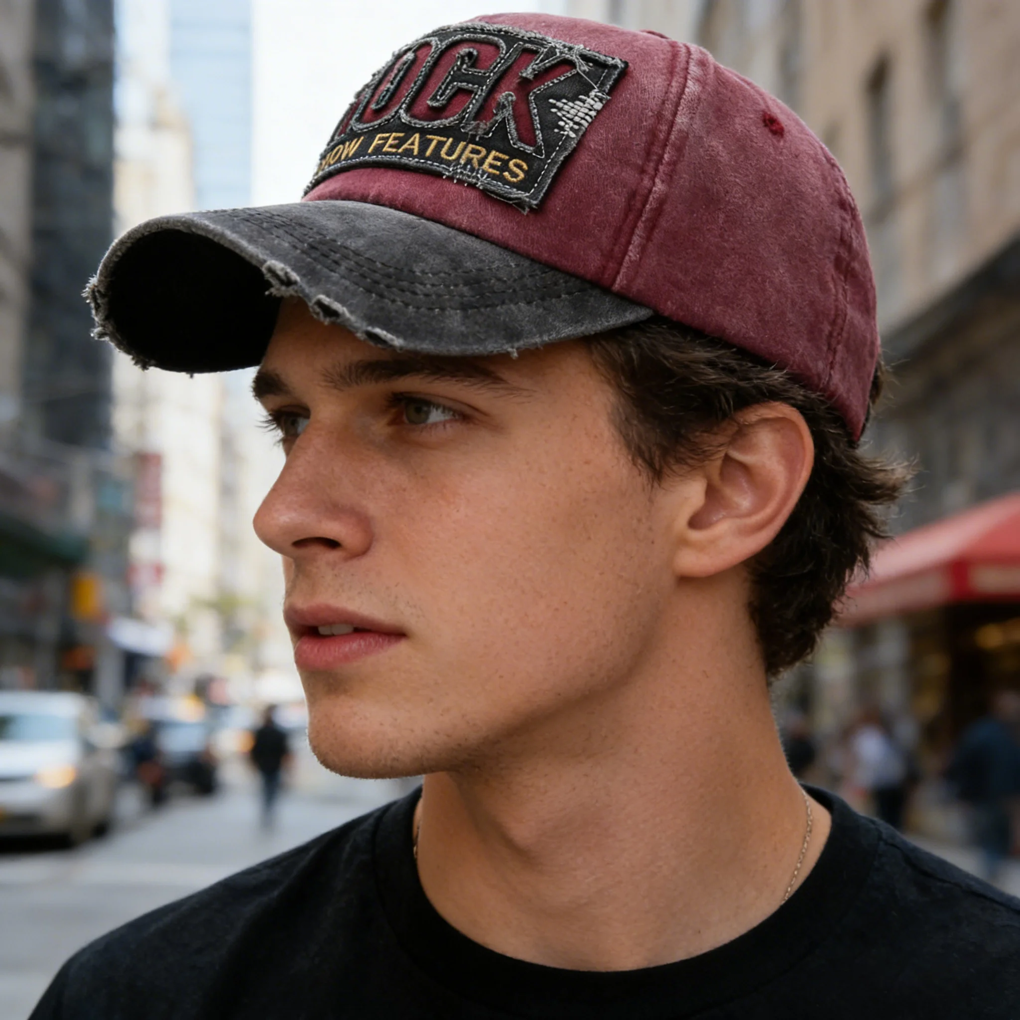 Korean Version Washed Letters Spring and Autumn Men's and Women's Fashion Shabby Denim Baseball Cap Sunhat Official Website