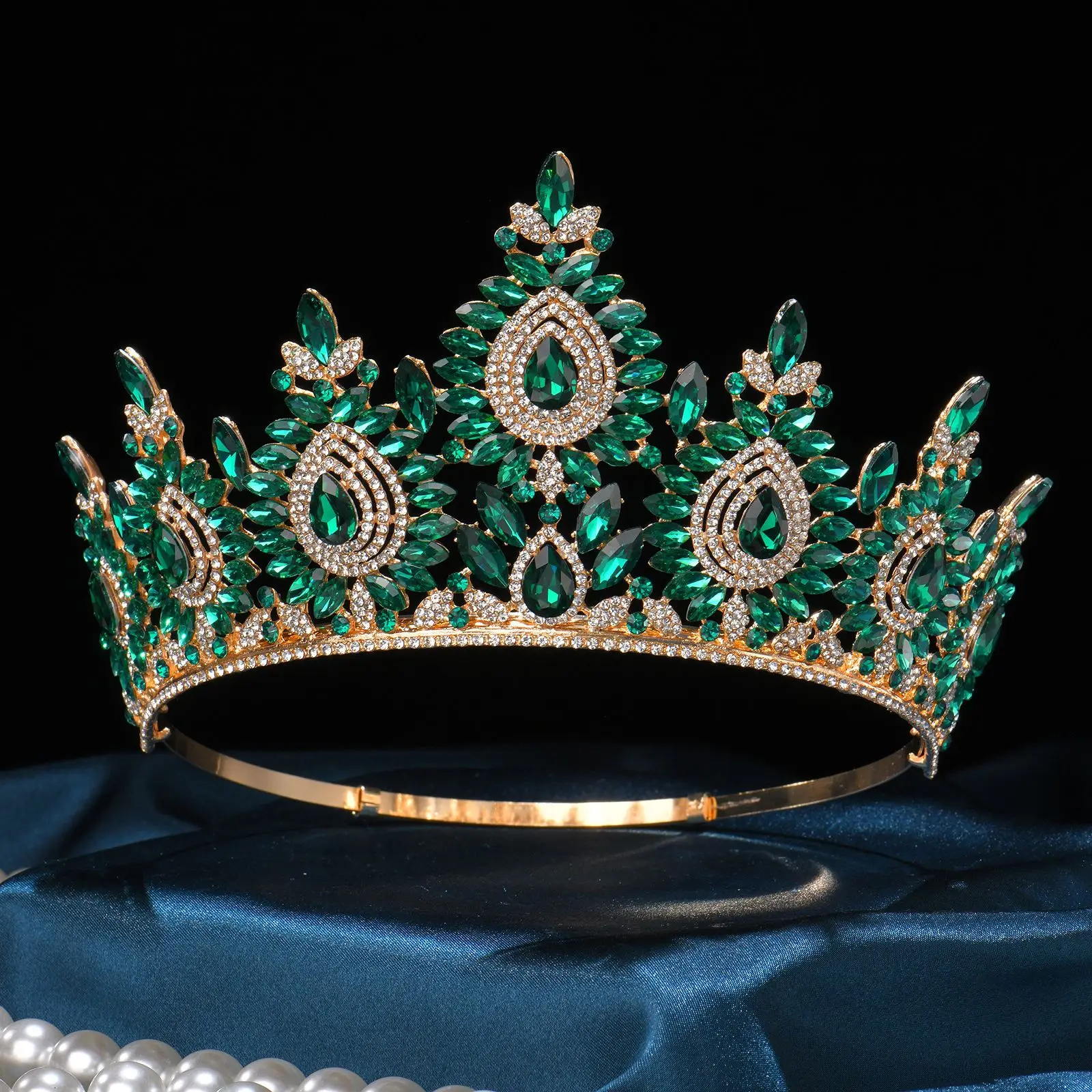 5 Colors Elegance Baroque Crystal Tiara Queen Bridal Crown for Wedding Prom Party Birthday Hair Jewelry Diadem Gift