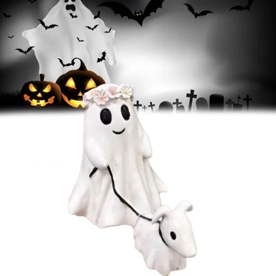 

Ghost Walking Dog Statue Halloween Ghost Walking Dog Ornament Creative Home Decoration