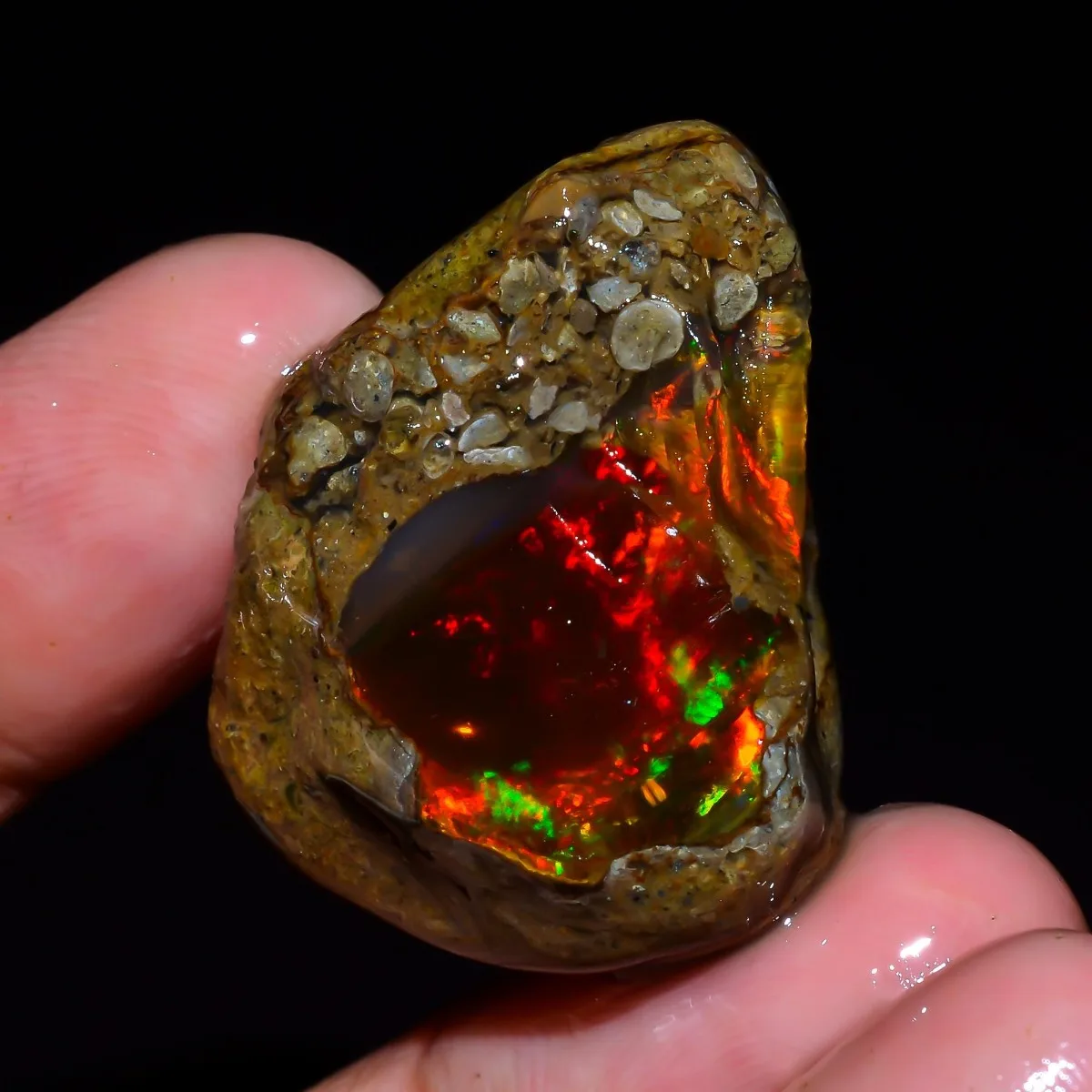 Natural Ethiopian Opal Rough 25-80CT Genuine Welo Fire Opal Collector Stone Randomly Selected One