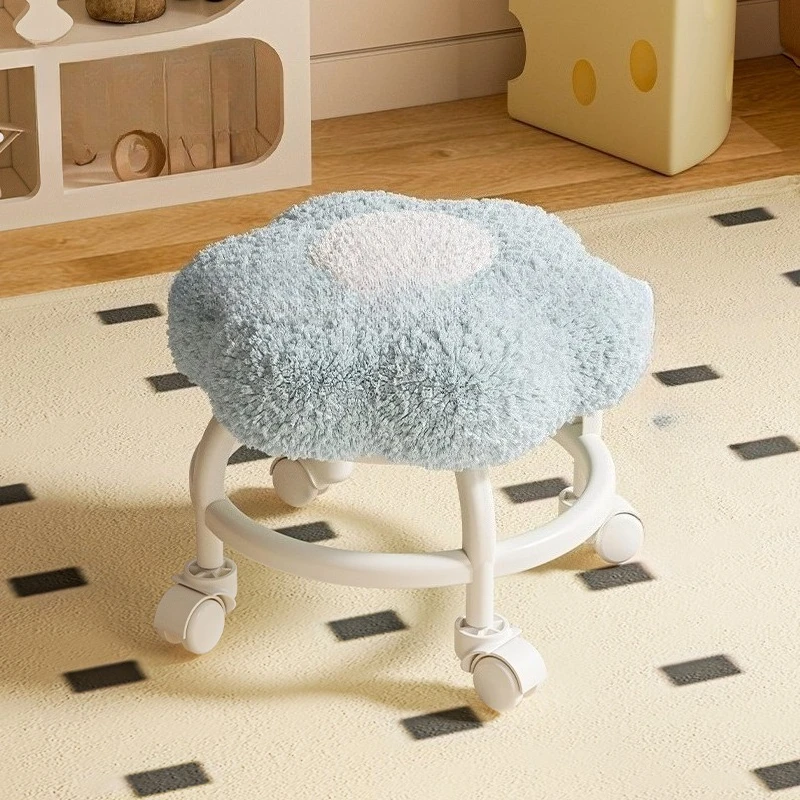 

Universal wheel small stool pulley movable living room sofa stool coffee table soft bag taburete giratorio designer furniture