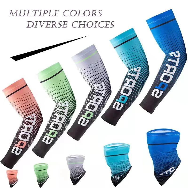 2024 Summer New Sunscreen Ice Silk Sleeve UV Sun Protection Cooling Anti-Slip Arm Sleeves Men Women Outdoor Sport Cycling Sleeve