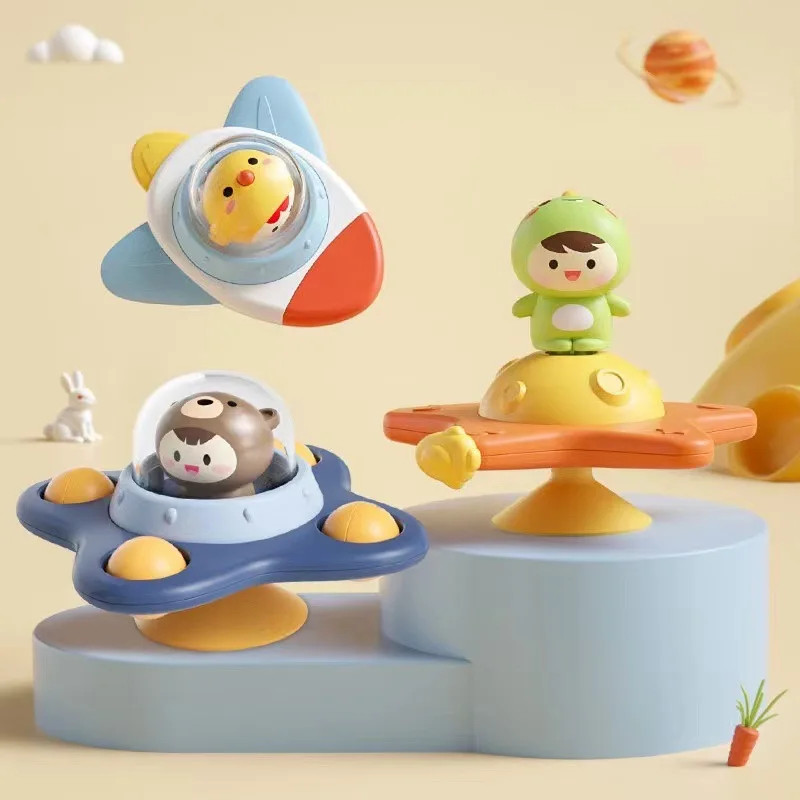 Catoon-Jouets de bain pour tout-petits, Spinners à ventouse, Jouets mentaires oriels pour garçons et filles, Cadeau pour enfants, 6, 12, 18 mois, 1, 2, 3 ans