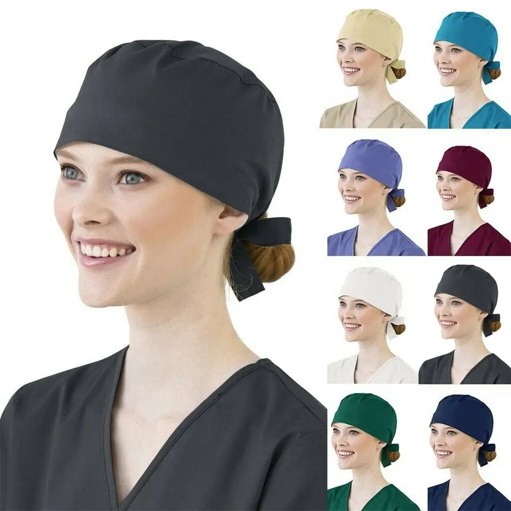 

Elastic Round for Home Surgical Scrub Cap Pure Colour Bouffant Hat Doctor Nurse Caps