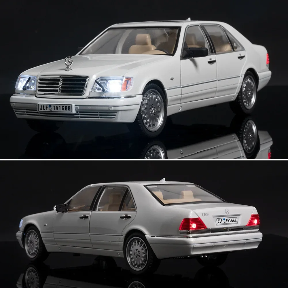 1:24 Mercedes-Benz W140 320SEL Classic Car Alloy Car Model Sound and Light Pull Back kids Toy Collectibles Birthday gift C335