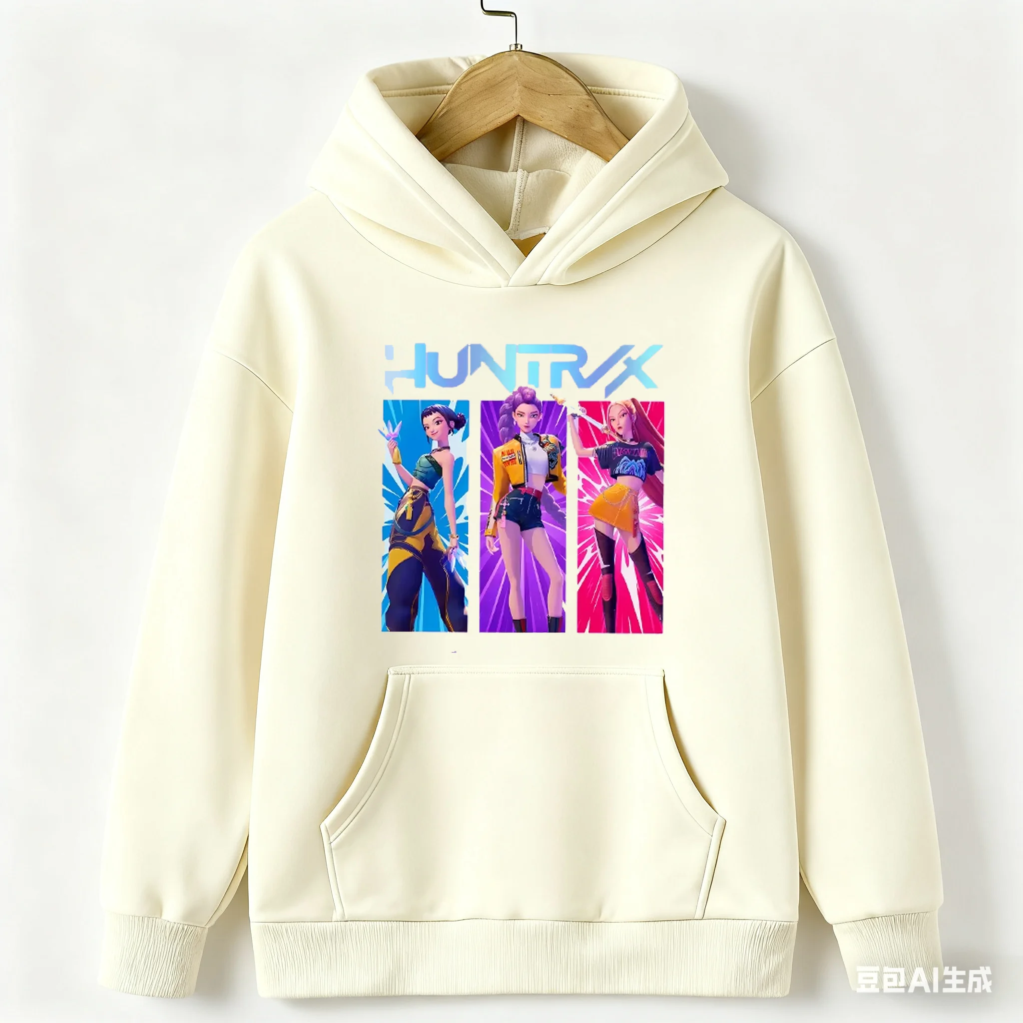 2026 جودة عالية الترويجية فتاة/الكبار شخصية كرتونية ملابس مطبوعة شيطان هنتر موضة عادية الخريف/الشتاء هوديي