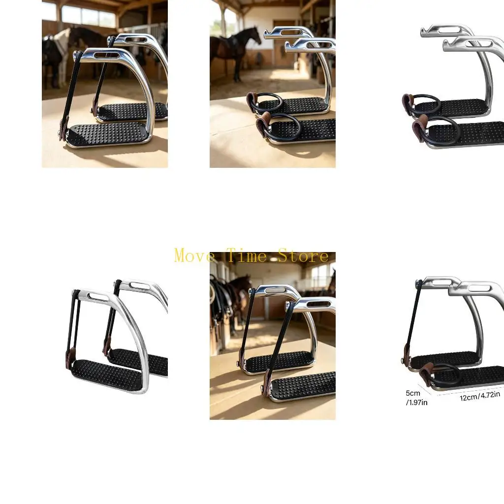 92ME Textured Horse Stirrups Pair for Mounting and Daily Horse Use