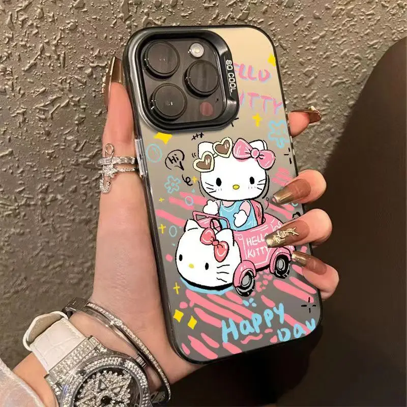 Kawaii Cartoon Hello Kitty Iphone Phone Case Ultrathin Matte Iphone 15 14Prom Couple All Inclusive Phone Case Cute Girl Gifts