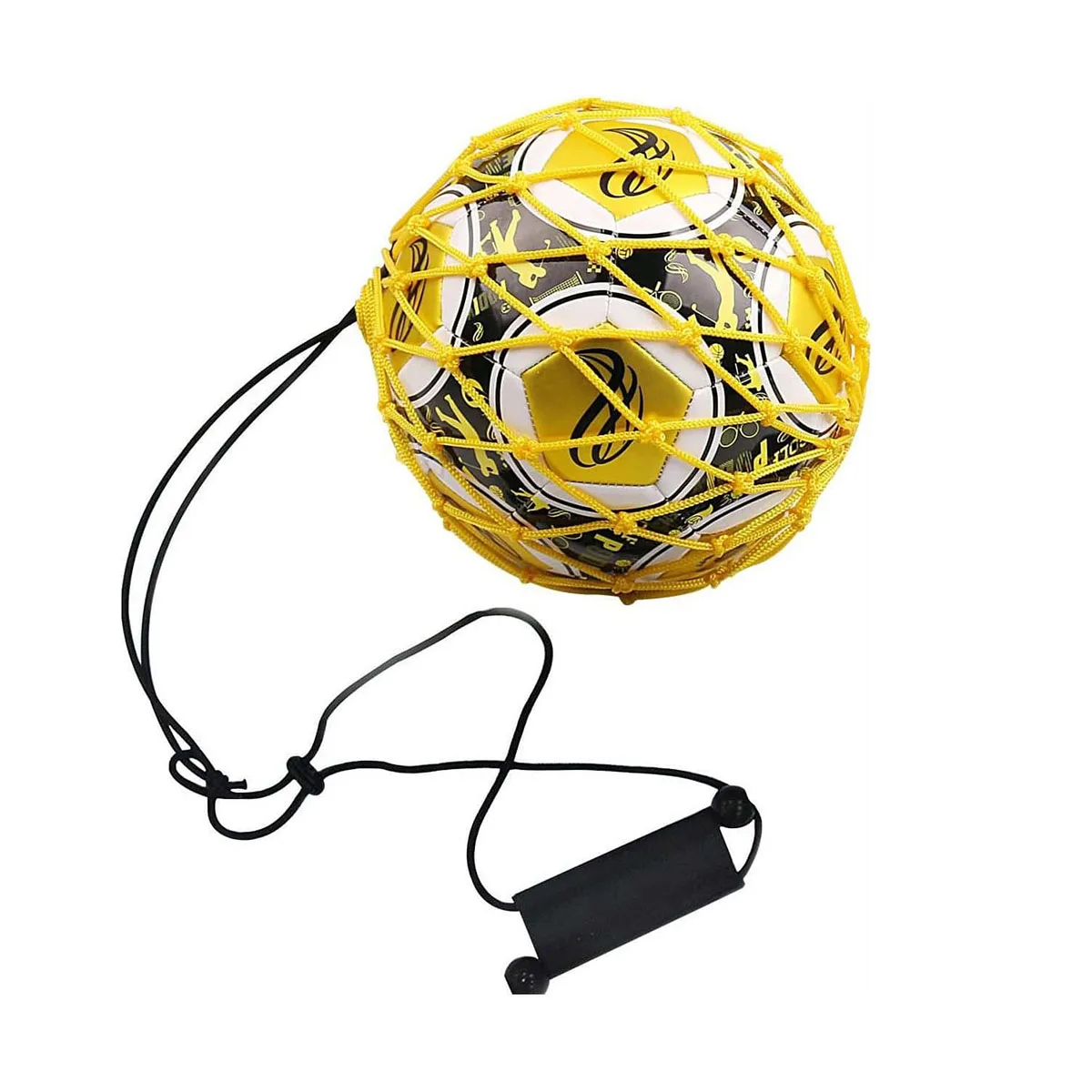 Soccer Kick Trainer with New Ball Locked Net Design, Soccer Ball Bungee Elastic Training Juggling Net (Fits Ball Size 3, 4, 5）