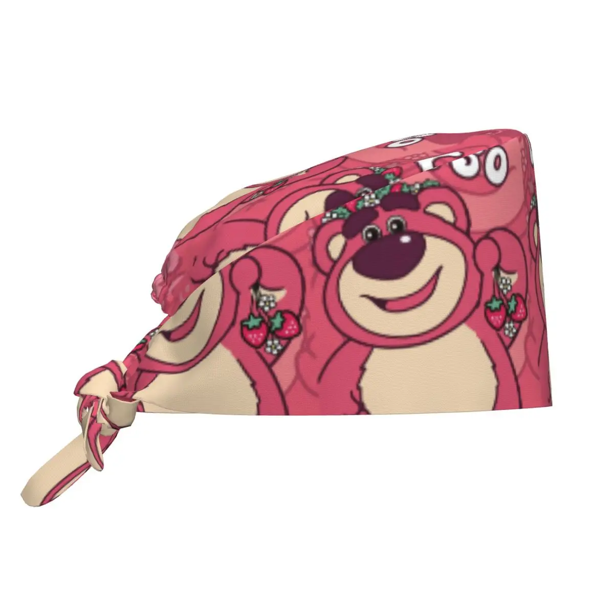 

Custom Toy Story Lotso Huggin Cleaning Working Cap Cool Unisex Strawberry Bear Scrub Cap Surgicals Hat Nurse Scrubs Hat Nurse