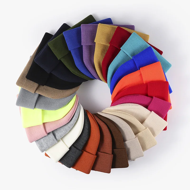 

Versatile Hats, Stylish and Warm Knit Beanies, Solid-color Wool Hats Bonnets